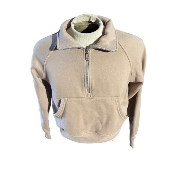 Automet Women’s Half Zip Fleece Pullover Sweatshirt Beige Sherpa Lined XS - Picture 1 of 5